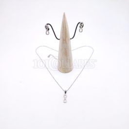 Conjunto plata rodiada con circonitas Infinito