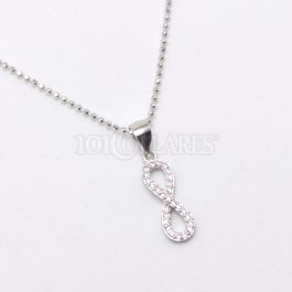 Conjunto plata rodiada con circonitas Infinito