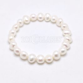 Pulsera de perlas naturales blancas